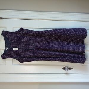 Talbots Spring / Summer Navy Polka Dot Sleeveless Tank Dress - 14W - NWT